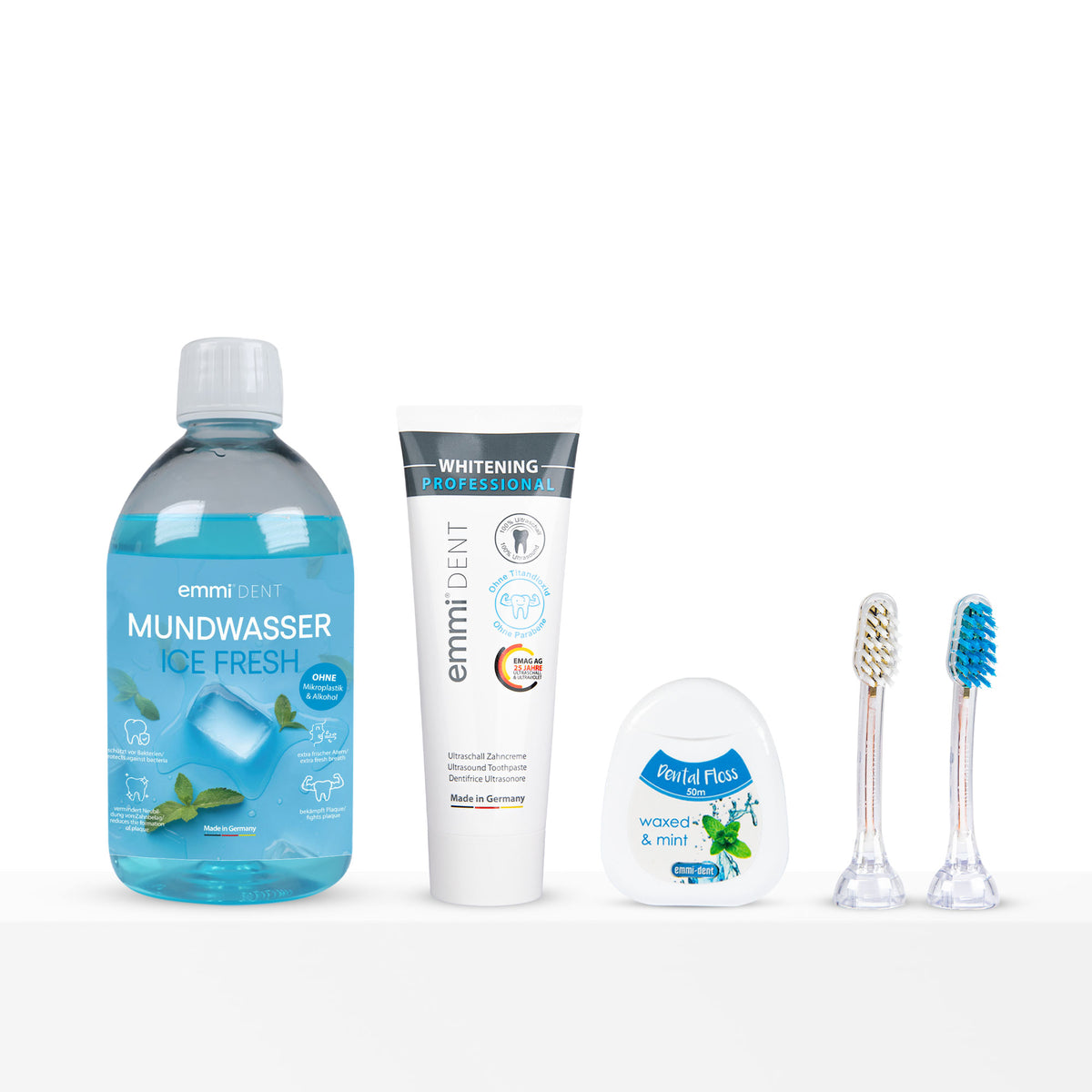 White Teeth Refill Set Ultrasonic Toothbrush Metallic