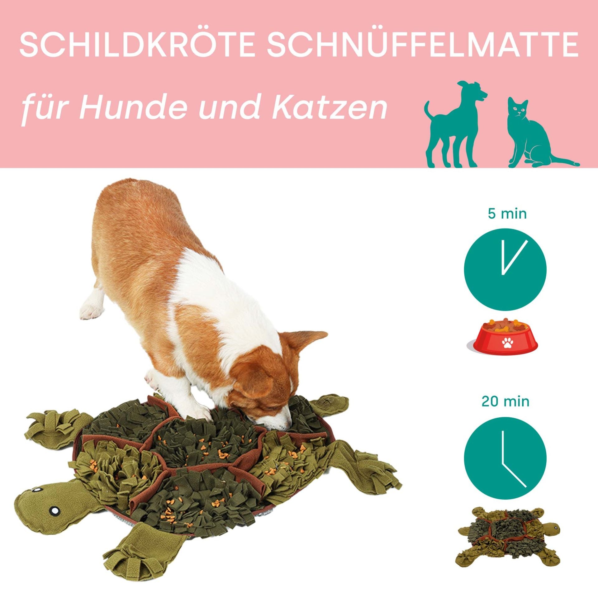 Tapis à renifler pour chiens Tortue