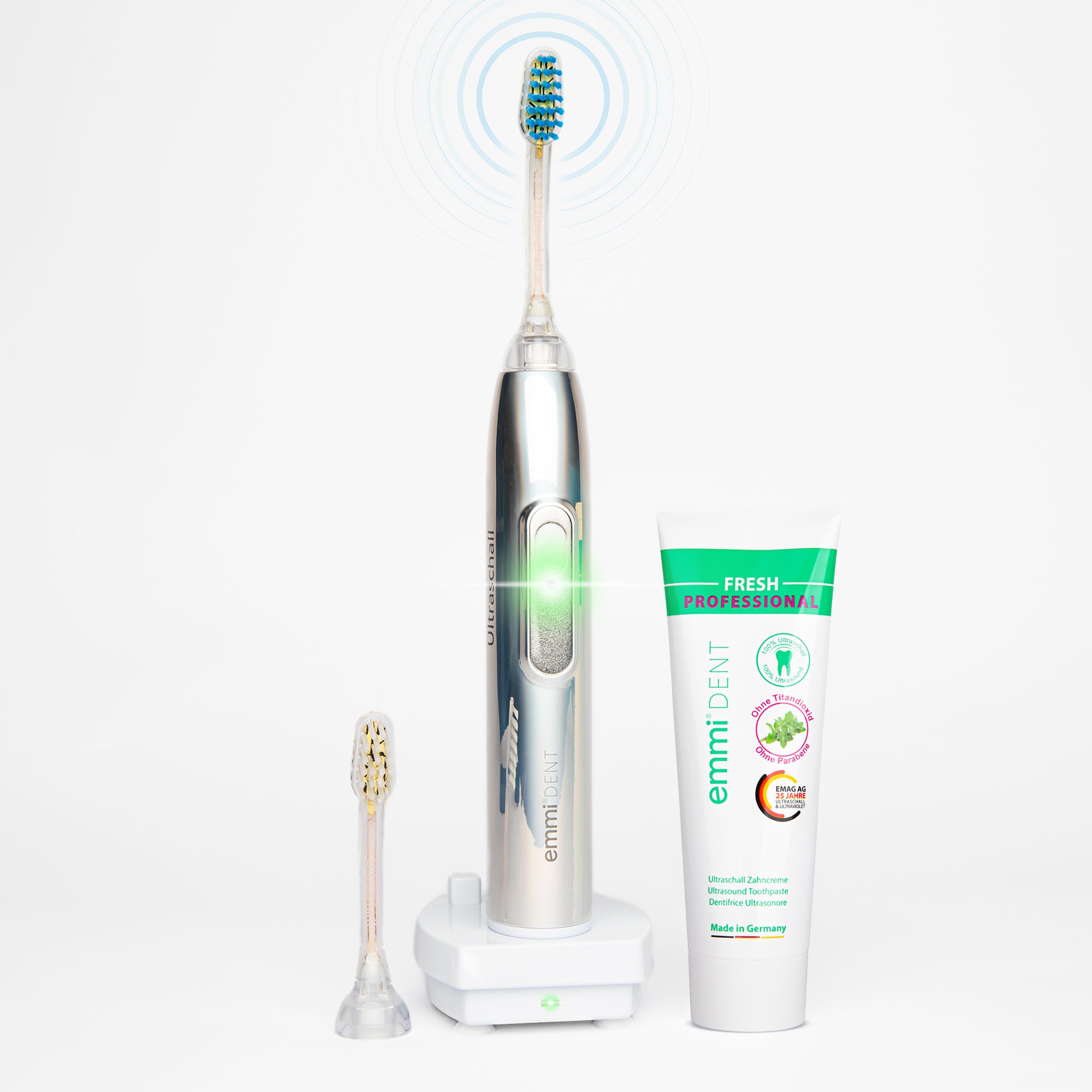 Ultrasonic toothbrush metallic